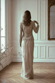 Nude Fully embroidered jacket set