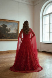 Cardinal Red Lehenga Set