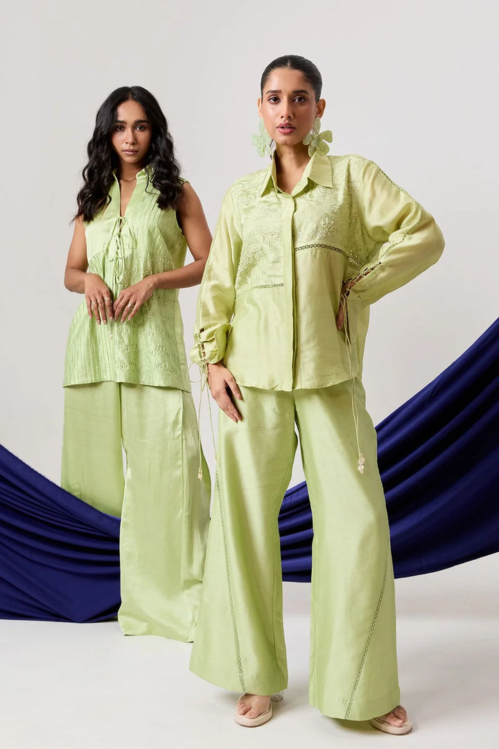 Tie-up Multi textured two-piece Set