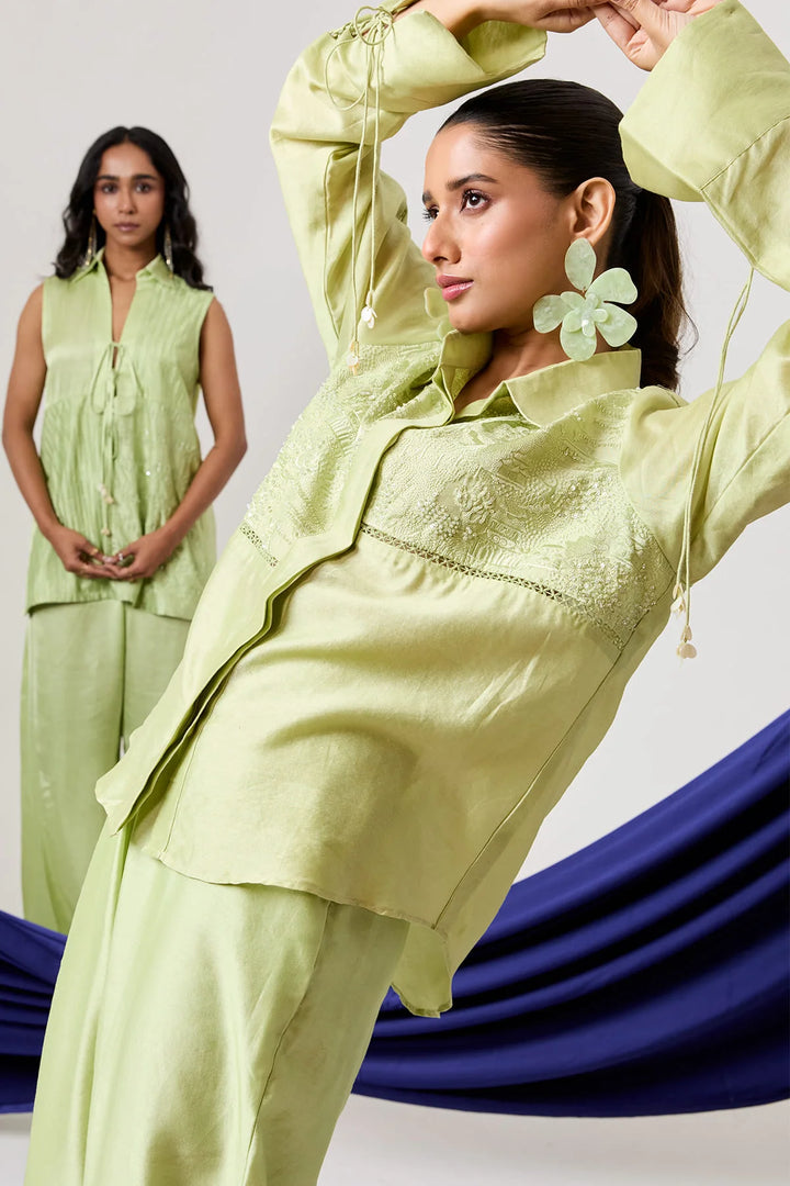Tie-up Multi textured two-piece Set