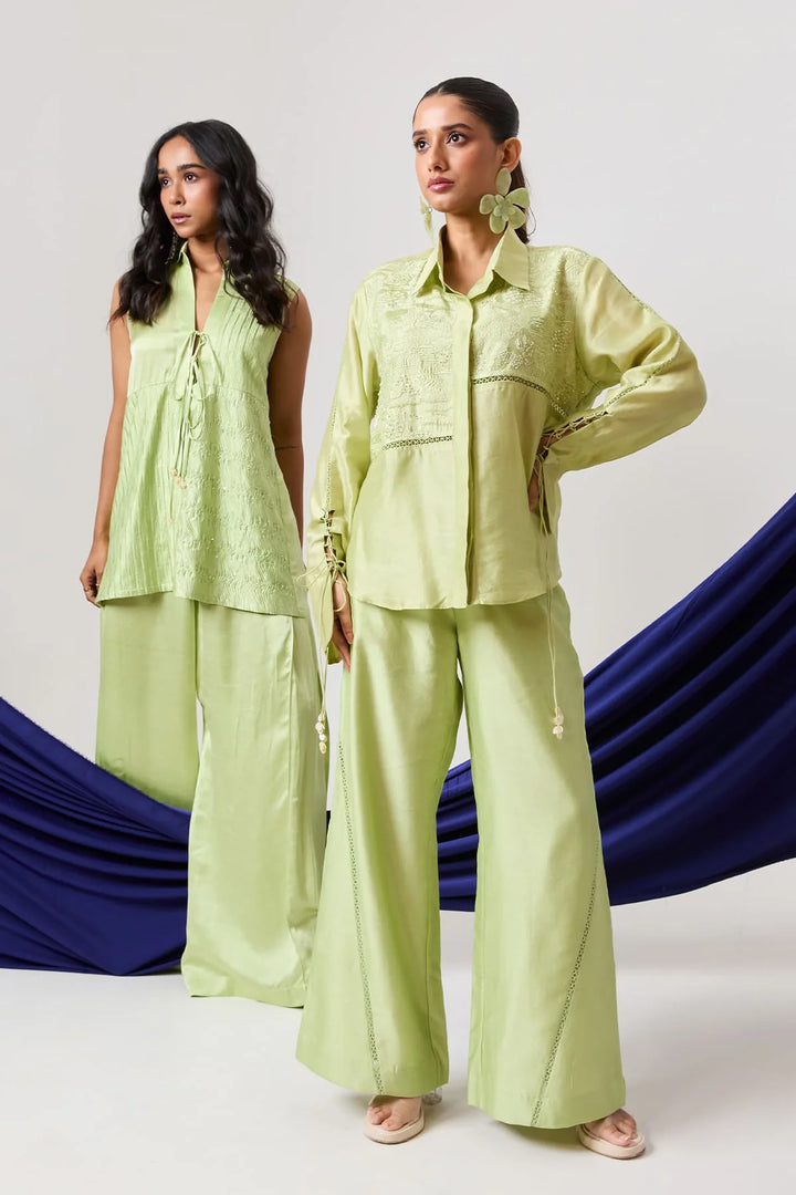 Tie-up Multi textured two-piece Set