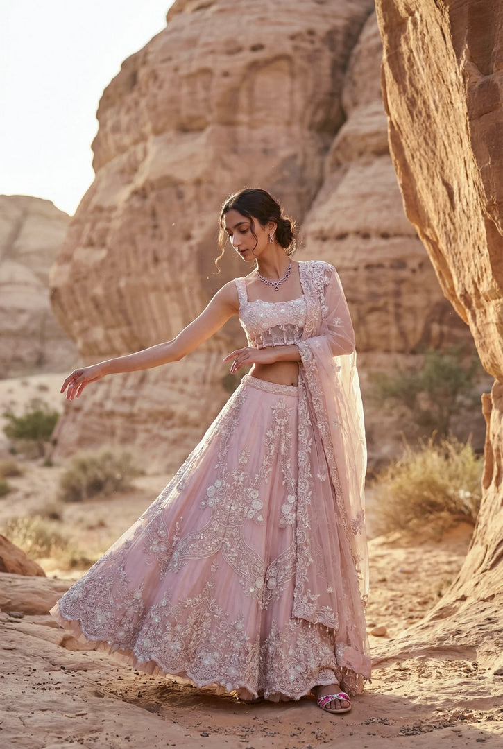 Lace inspired lehenga set