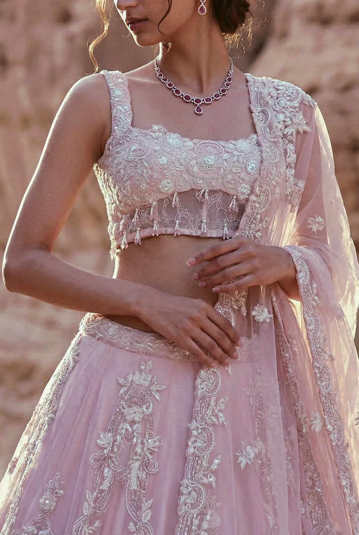 Lace inspired lehenga set