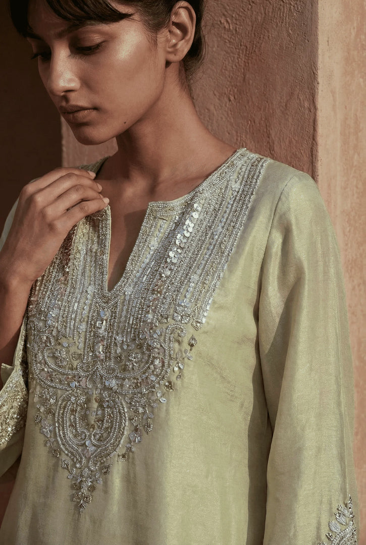 Bell Sleeve A-Line Kurta Set