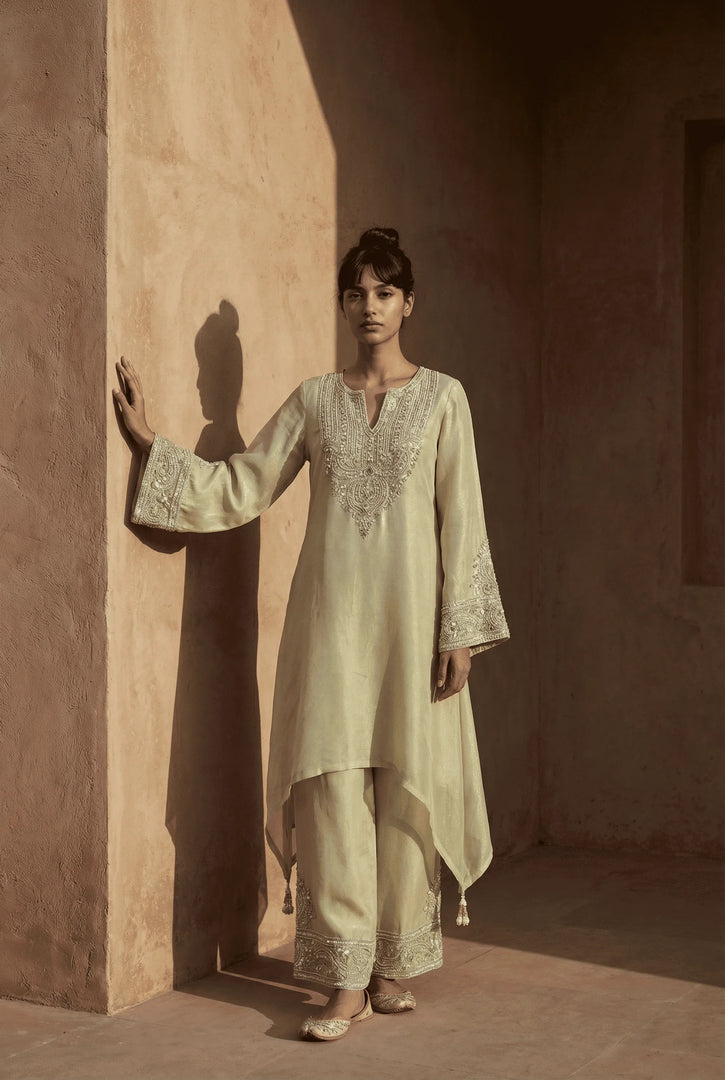 Bell Sleeve A-Line Kurta Set