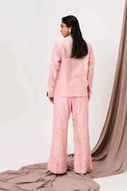 Scrunched sleeve detail shirt set