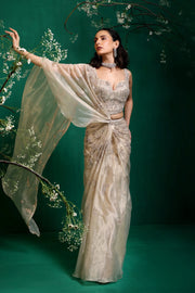 Rose Gold Draped Saree