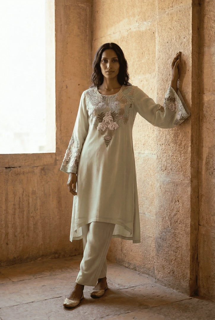 Bell Sleeve A-Line Kurta Set