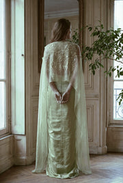 Mint Green Mermaid Draped Skirt Set