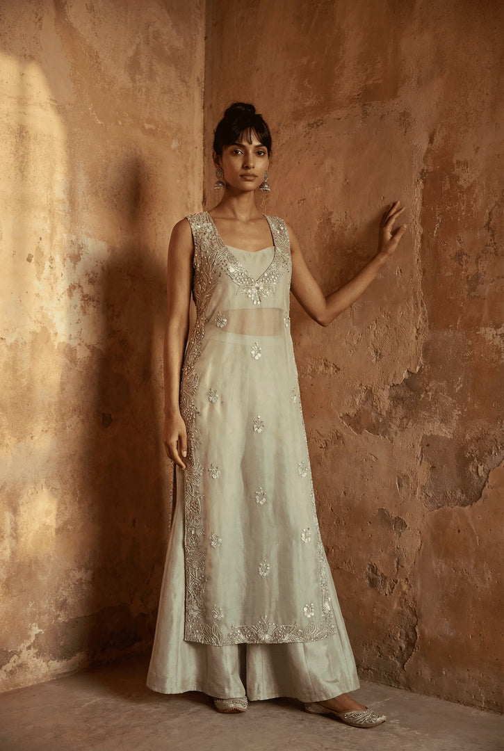 Long High Slit Kurta, Busteir Sharara Set