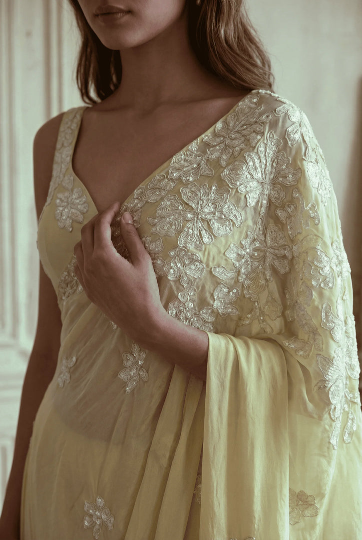 Mint Green Embellished Draped Dress