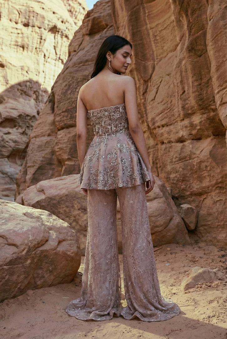 Peplum Top with Flared pants