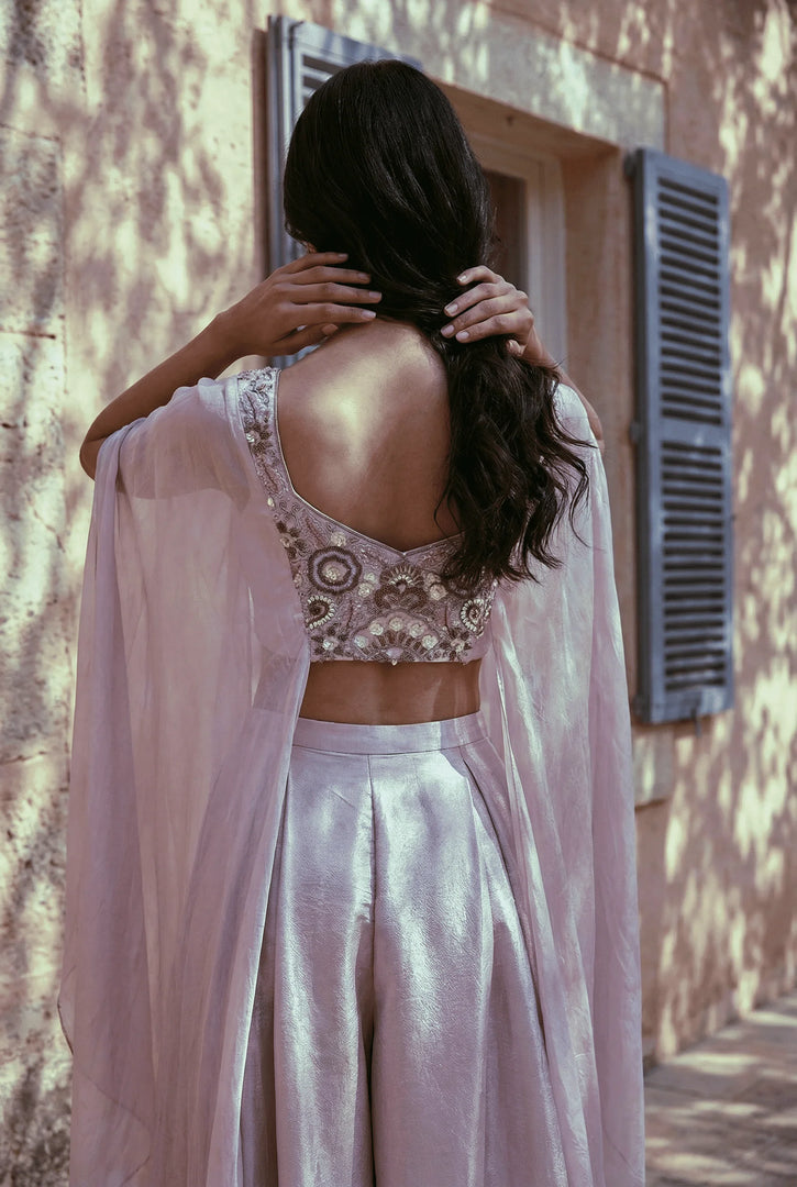 Lilac panelled kaftan set