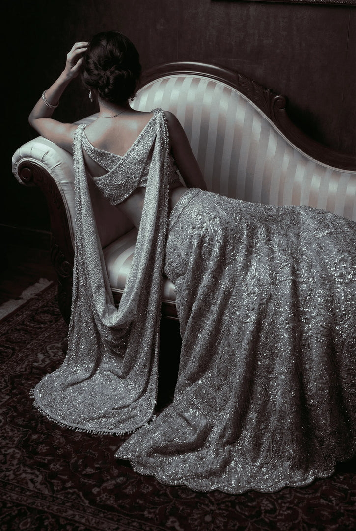 Draped Top with lehenga Set