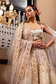 Ivory Raw Silk Bridal Lehenga
